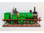 Modelo de locomotora de vapor tipo 111T 'Tardienta' (Nicol�s Rojas P�rez, Madrid, d�cada de 1970). Escala: 1:8. Medidas: 55 x 105 x 33,5 cm. - Pieza IG: 00353