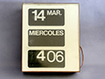 Reloj-calendario de paletas, electromec�nico (Solari & C., Modelo Dator 6, Italia, ca. 1970). Donaci�n: Vicente Herguido P�rez - Pieza IG 08643